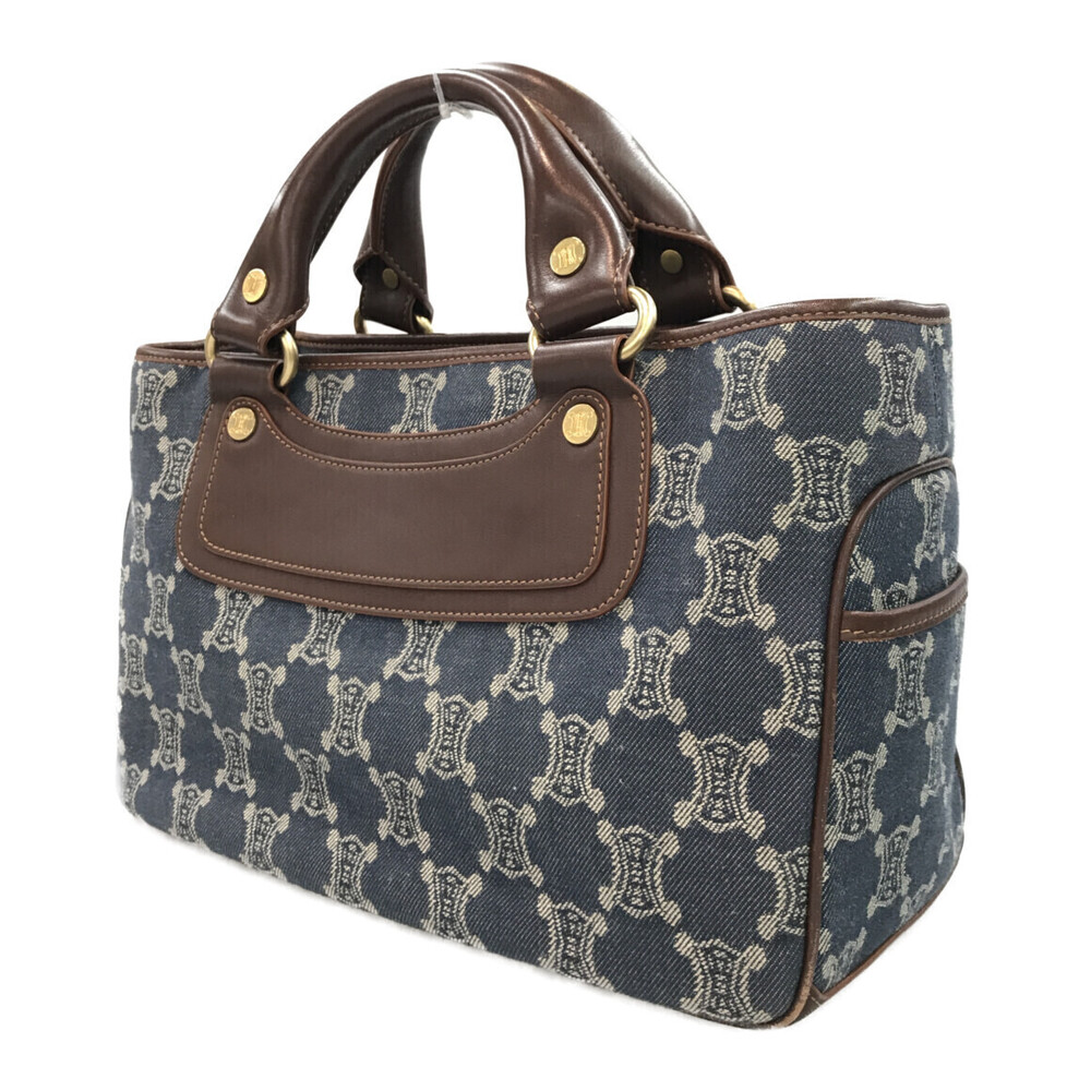 Celine blue brown Bag leather Boogie trim denim